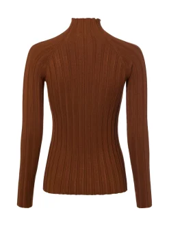 Marie Lund Damen Strick-Langarmshirt in nougat