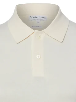 Marie Lund Damen Strick-Poloshirt in ecru