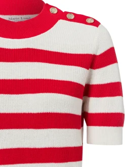 Marie Lund Damen Strickpullover in rot ecru