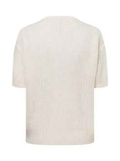 Marie Lund Damen Strickpullover mit Mohairanteil in ecru