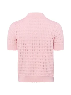 Marie Lund Damen Strickshirt in rosa - Ärmel: kurzarm