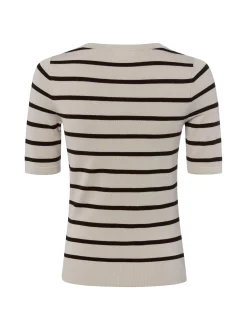 Marie Lund Damen Strickshirt in beige schoko