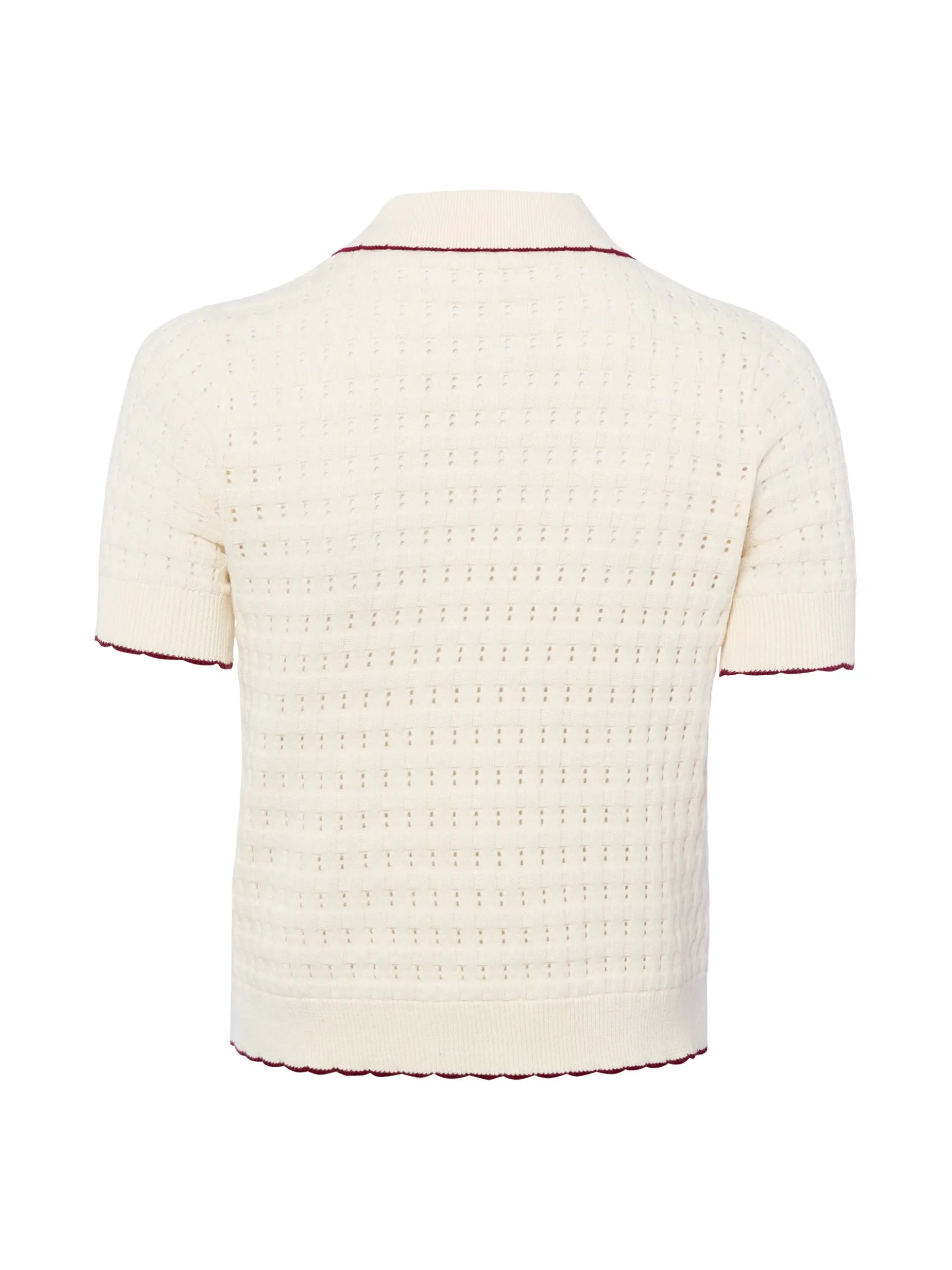 Marie Lund Damen Strickshirt in ecru - Ärmel: kurzarm