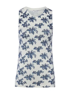 Marie Lund Damen Strick-Top in weiß marine