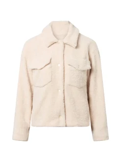 Marie Lund Damen Teddyjacke in ecru