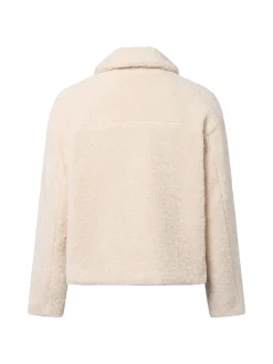 Marie Lund Damen Teddyjacke in ecru