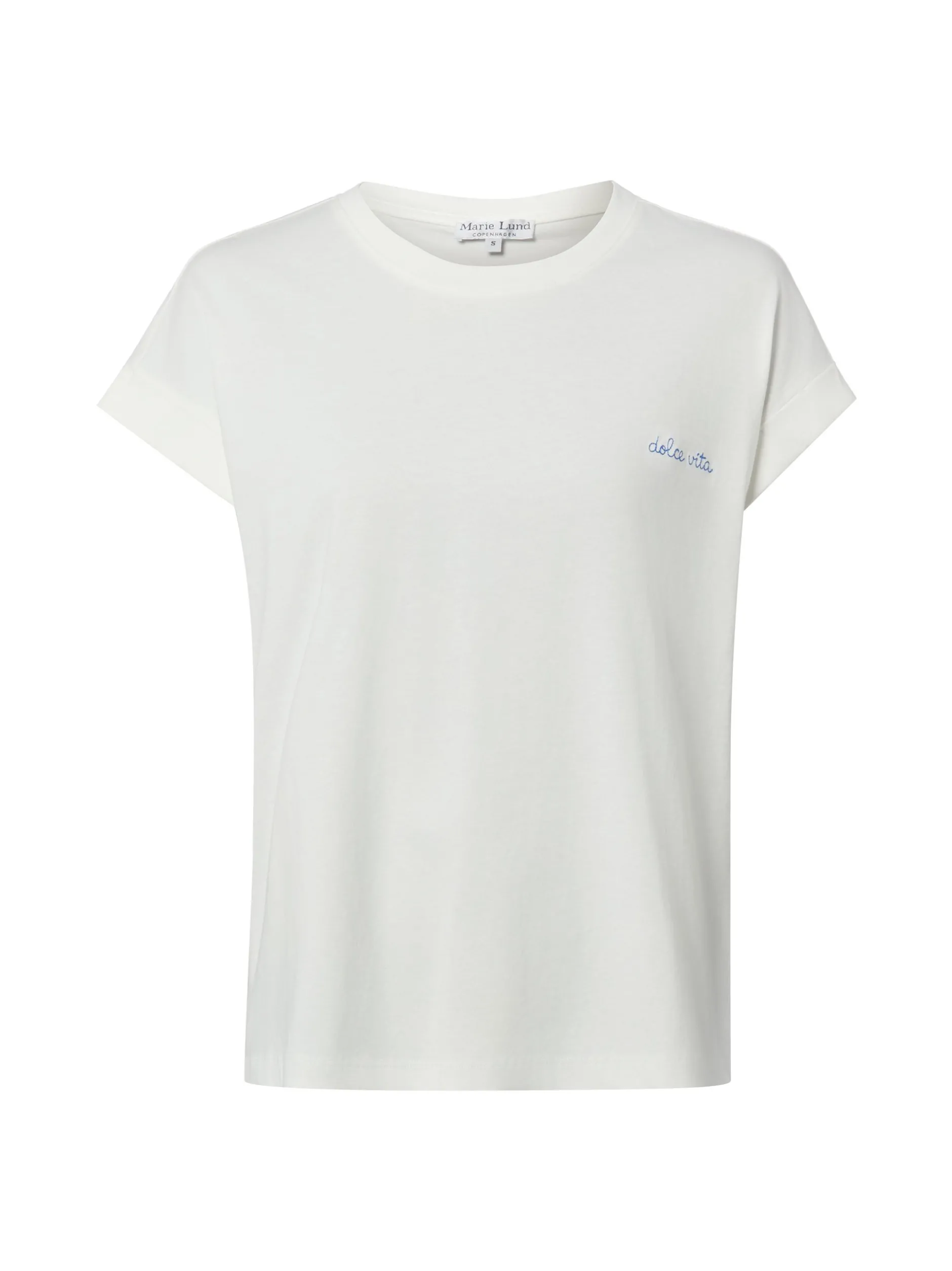 Marie Lund Damen T-Shirt in ecru - Ausschnitt: Rundhals