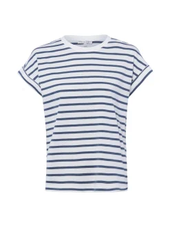 Marie Lund Damen T-Shirt in marine weiß