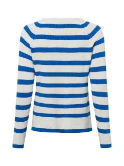 Marie Lund Marie Lund - Damen Strickpullover in blau weiß