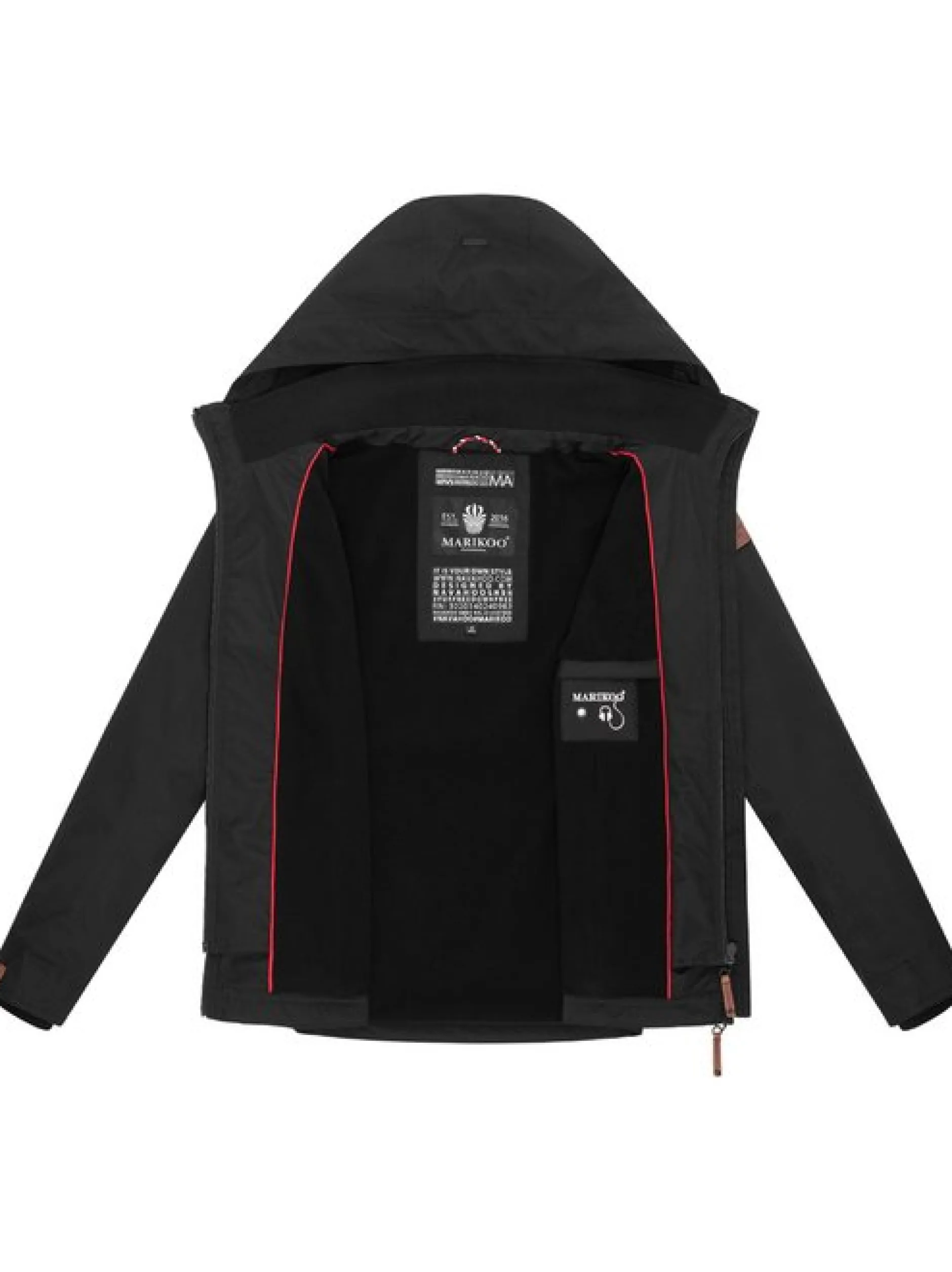 Marikoo Damen Übergangsjacke - Erdbeere in schwarz