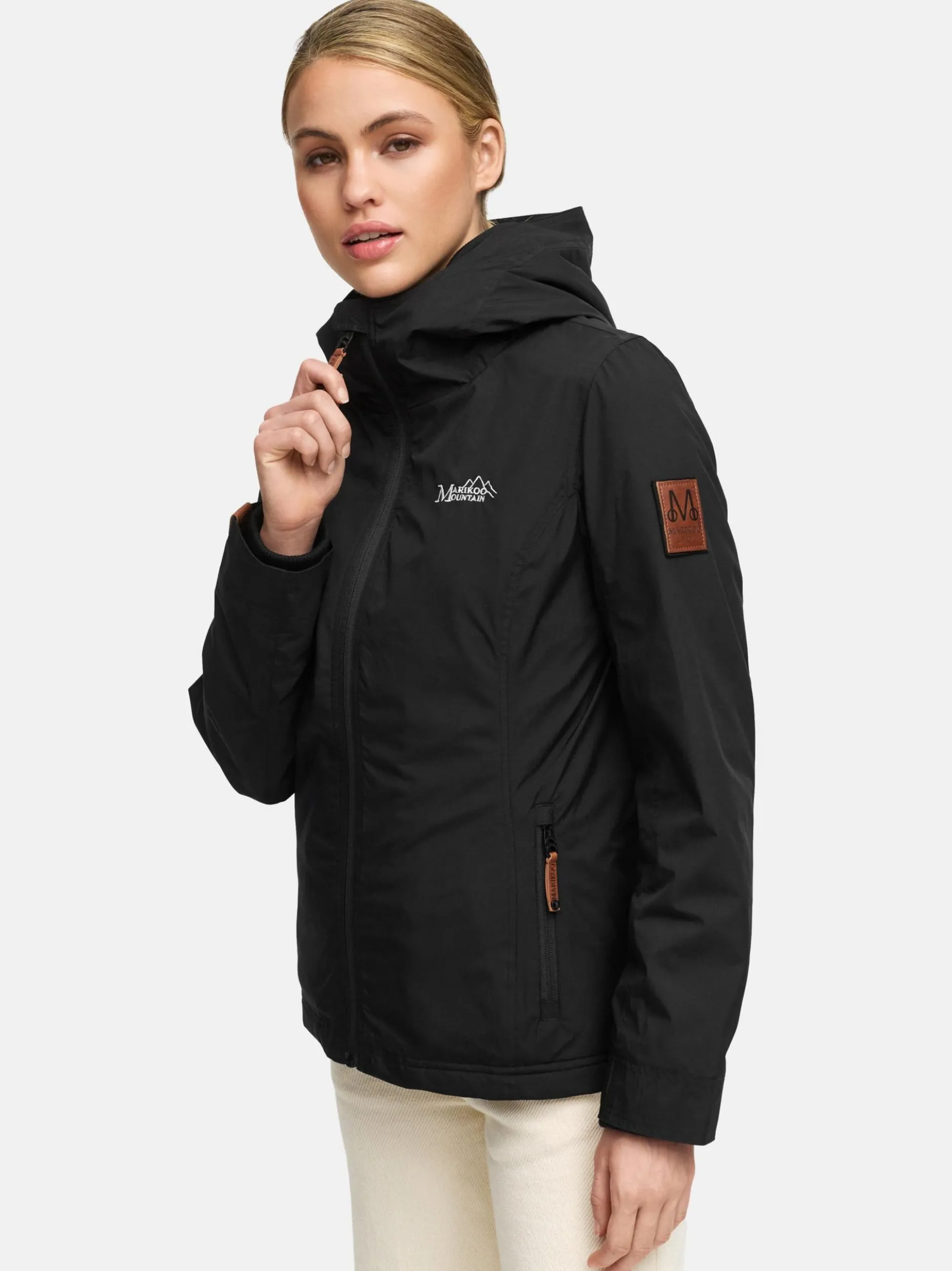 Marikoo Damen Übergangsjacke - Erdbeere in schwarz