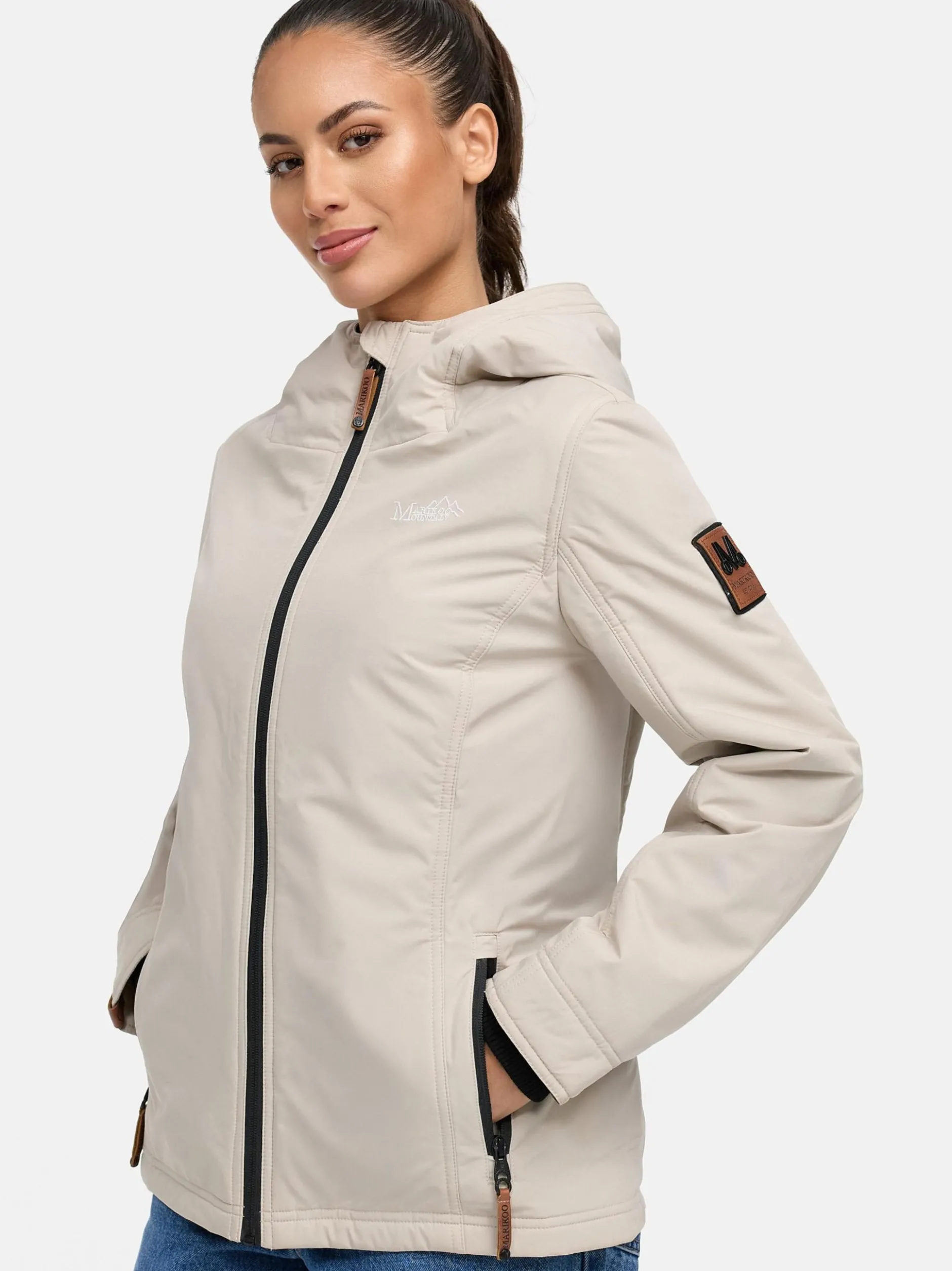 Marikoo Damen Übergangsjacke - Brombeere in beige