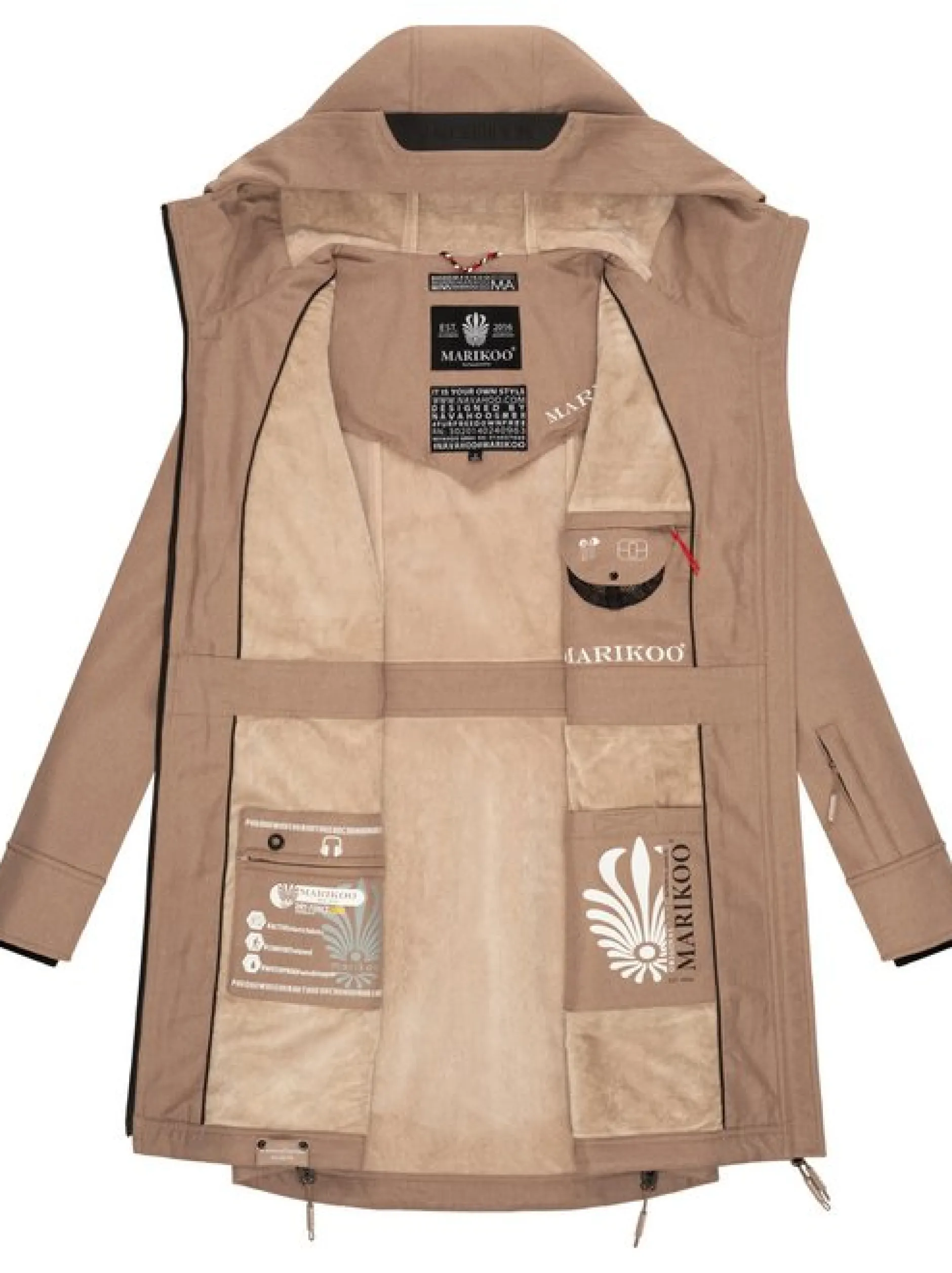 Marikoo Damen Funktionsmantel - Racquellee in taupe