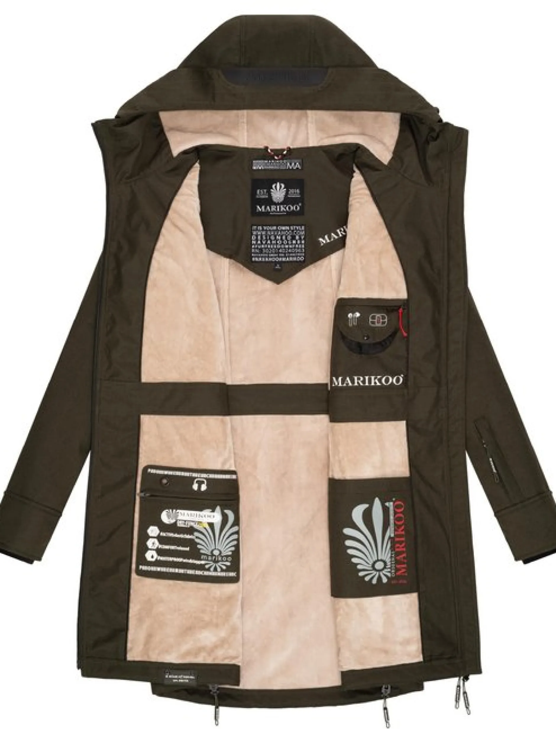Marikoo Damen Funktionsmantel - Racquellee in oliv