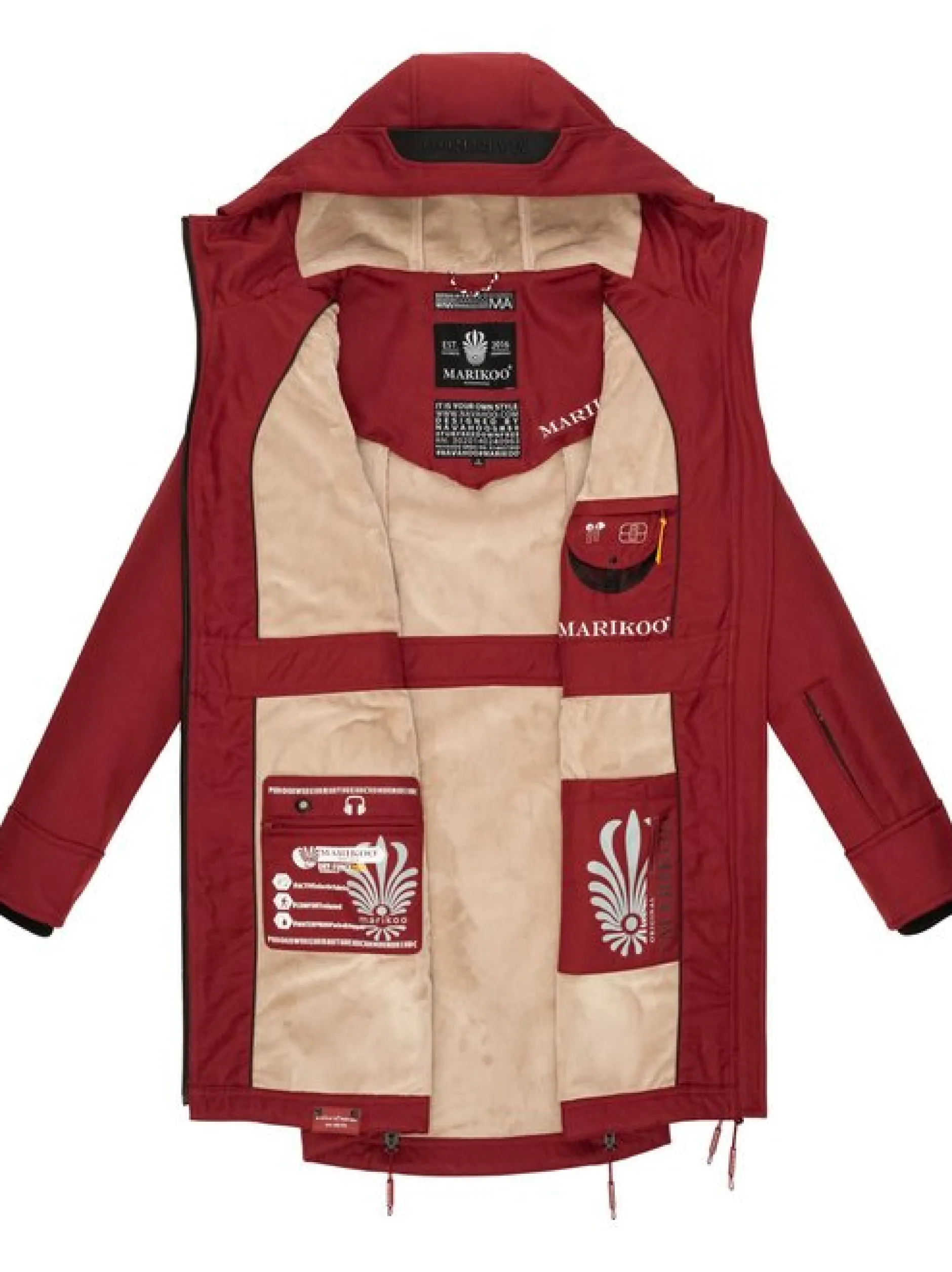 Marikoo Damen Funktionsmantel - Racquellee in rot