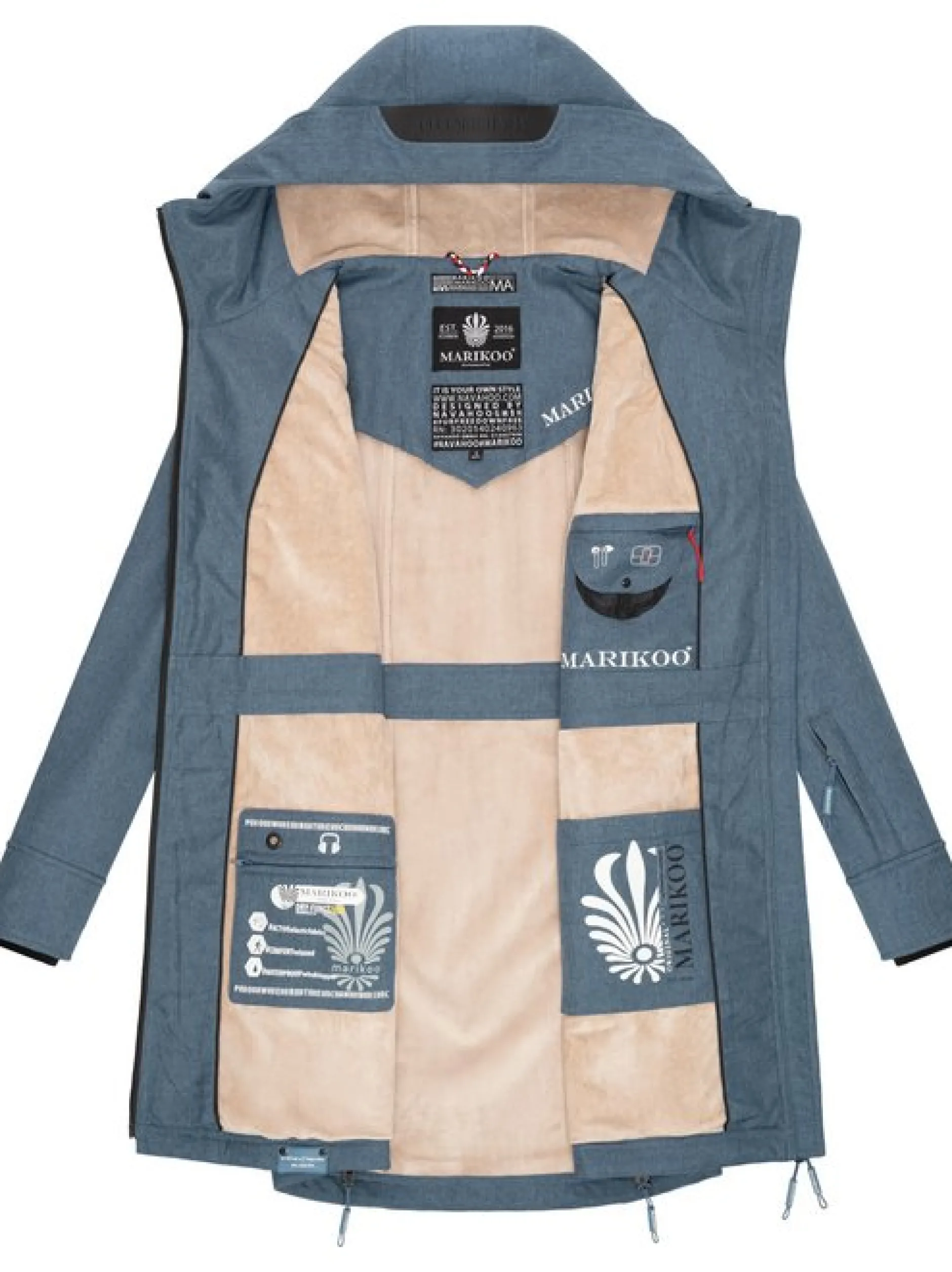 Marikoo Damen Funktionsmantel - Racquellee in blau