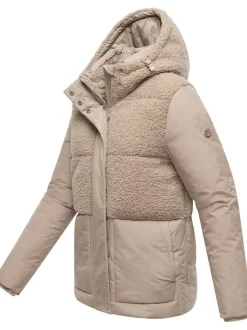 Marikoo Damen Plüschjacke - Sheeta 16 in taupe