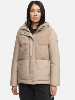 Marikoo Damen Plüschjacke - Sheeta 16 in taupe