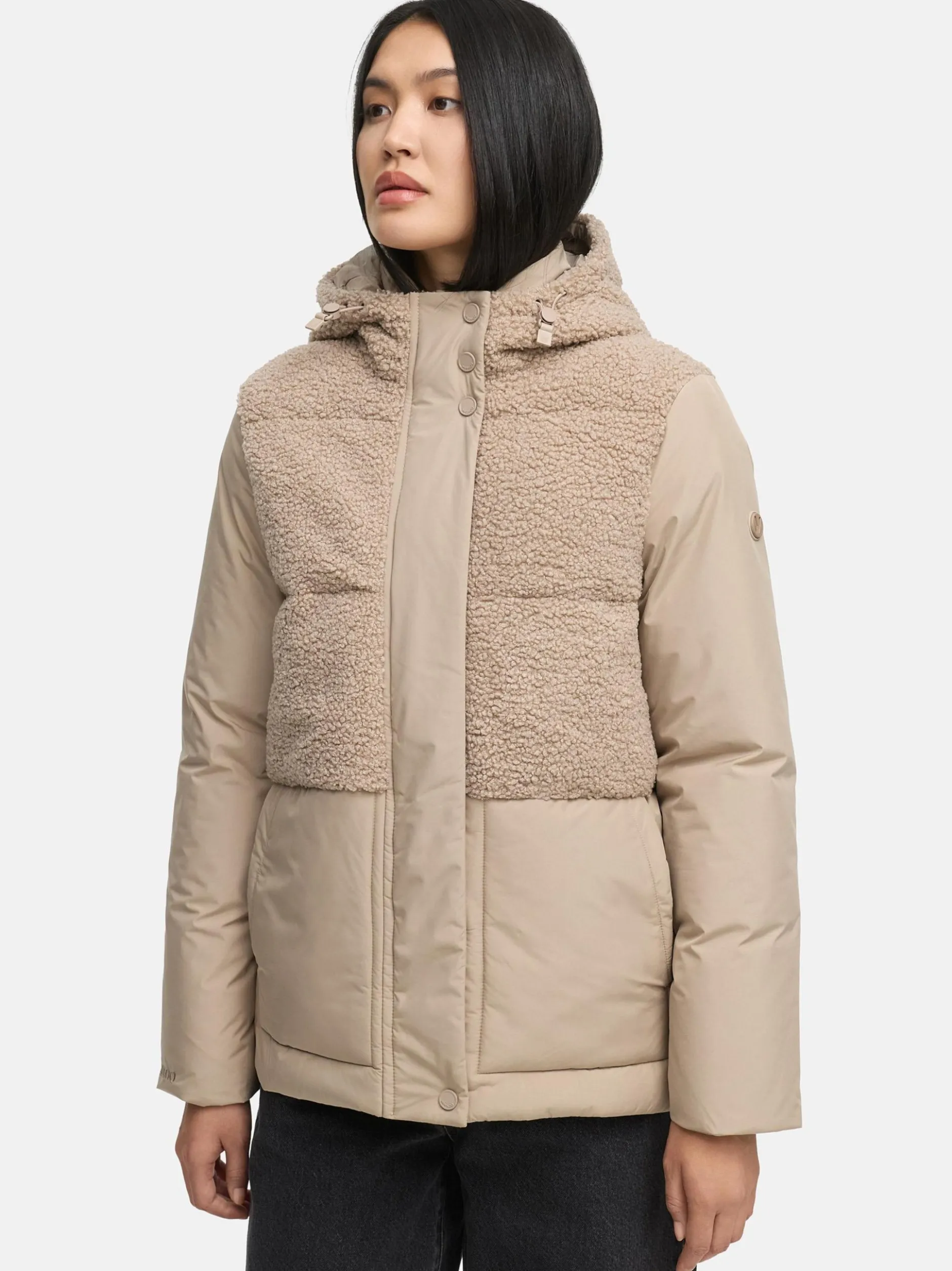 Marikoo Damen Plüschjacke - Sheeta 16 in taupe