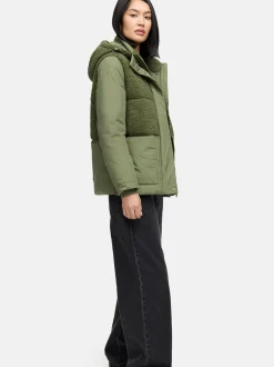 Marikoo Damen Plüschjacke - Sheeta 16 in oliv