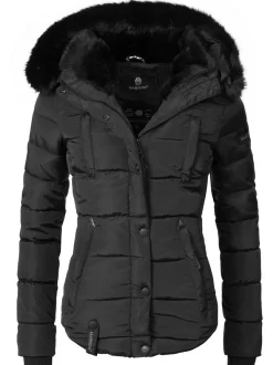 Marikoo Damen Steppjacke - Lotusblüte in schwarz