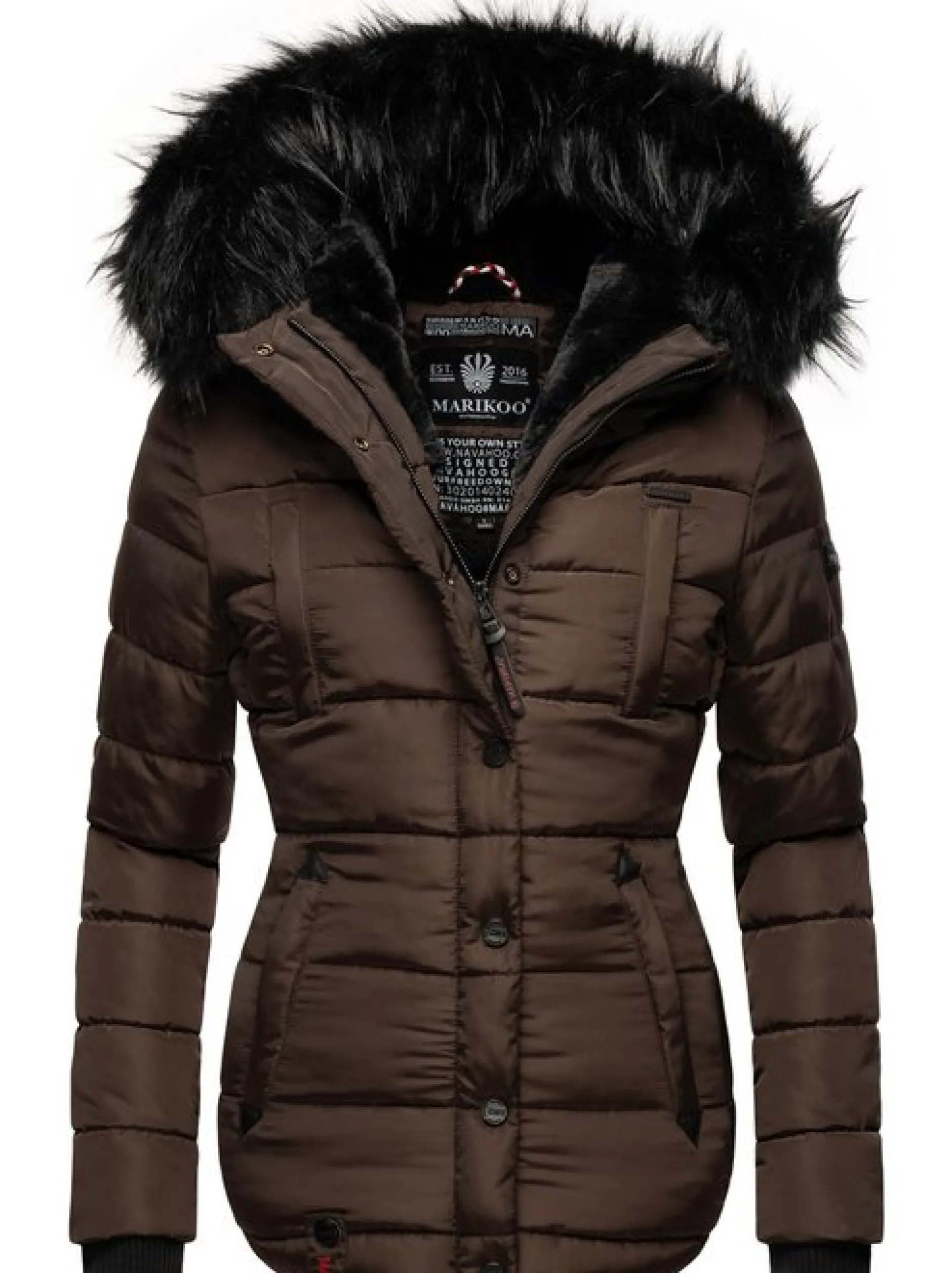 Marikoo Damen Steppjacke - Lotusblüte in schoko