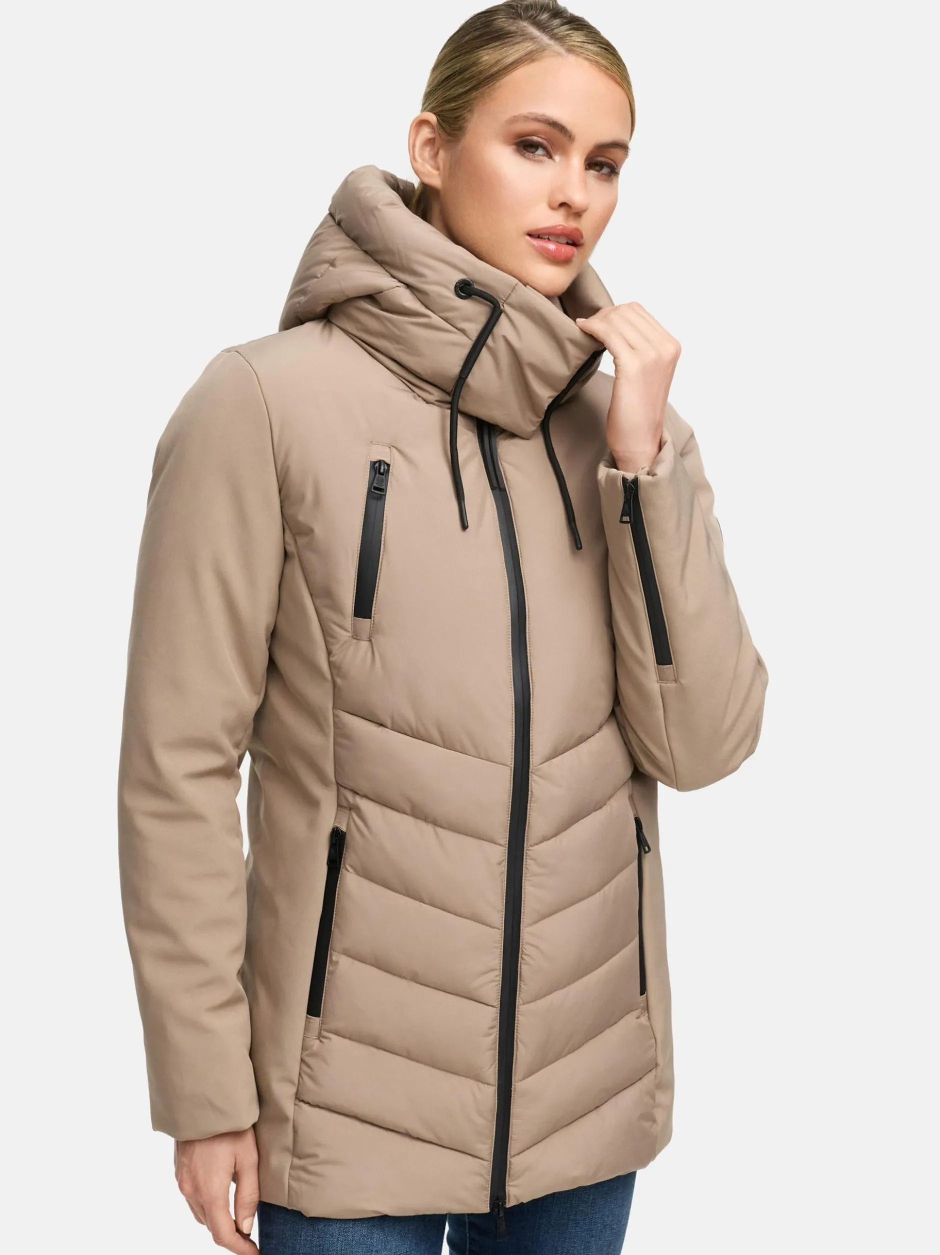 Marikoo Damen Winterjacke - Tivaa XVI in taupe