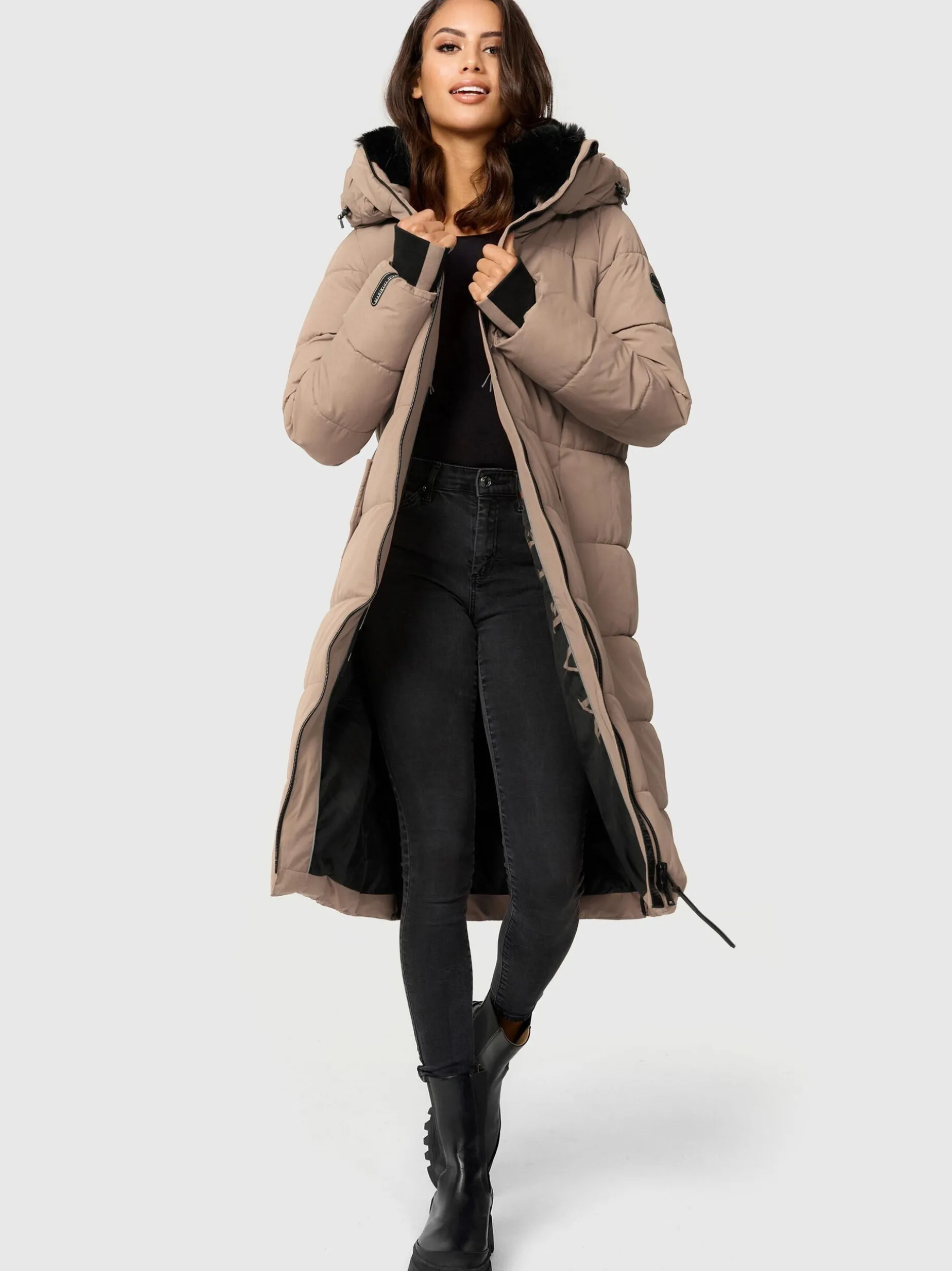 Marikoo Damen Winterjacke - Zuraraa XVI in taupe
