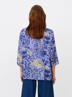 Masai Damen Bluse in blau mehrfarbig - Ärmel: 3/4 Arm