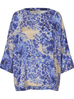 Masai Damen Bluse in blau mehrfarbig - Ärmel: 3/4 Arm