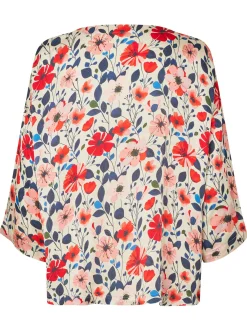 Masai Damen Bluse in rot mehrfarbig - Ärmel: 3/4 Arm