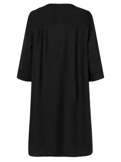 Masai Damen knielanges Blusenkleid in schwarz