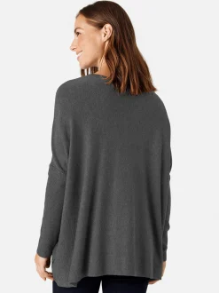 Masai Damen Langarm-Strickpullover in schwarz