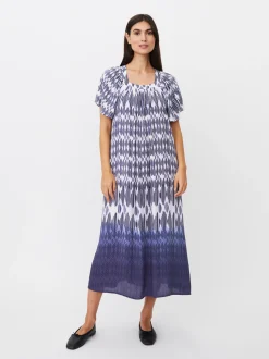 Masai Damen Midikleid in blau mehrfarbig - Länge: lang