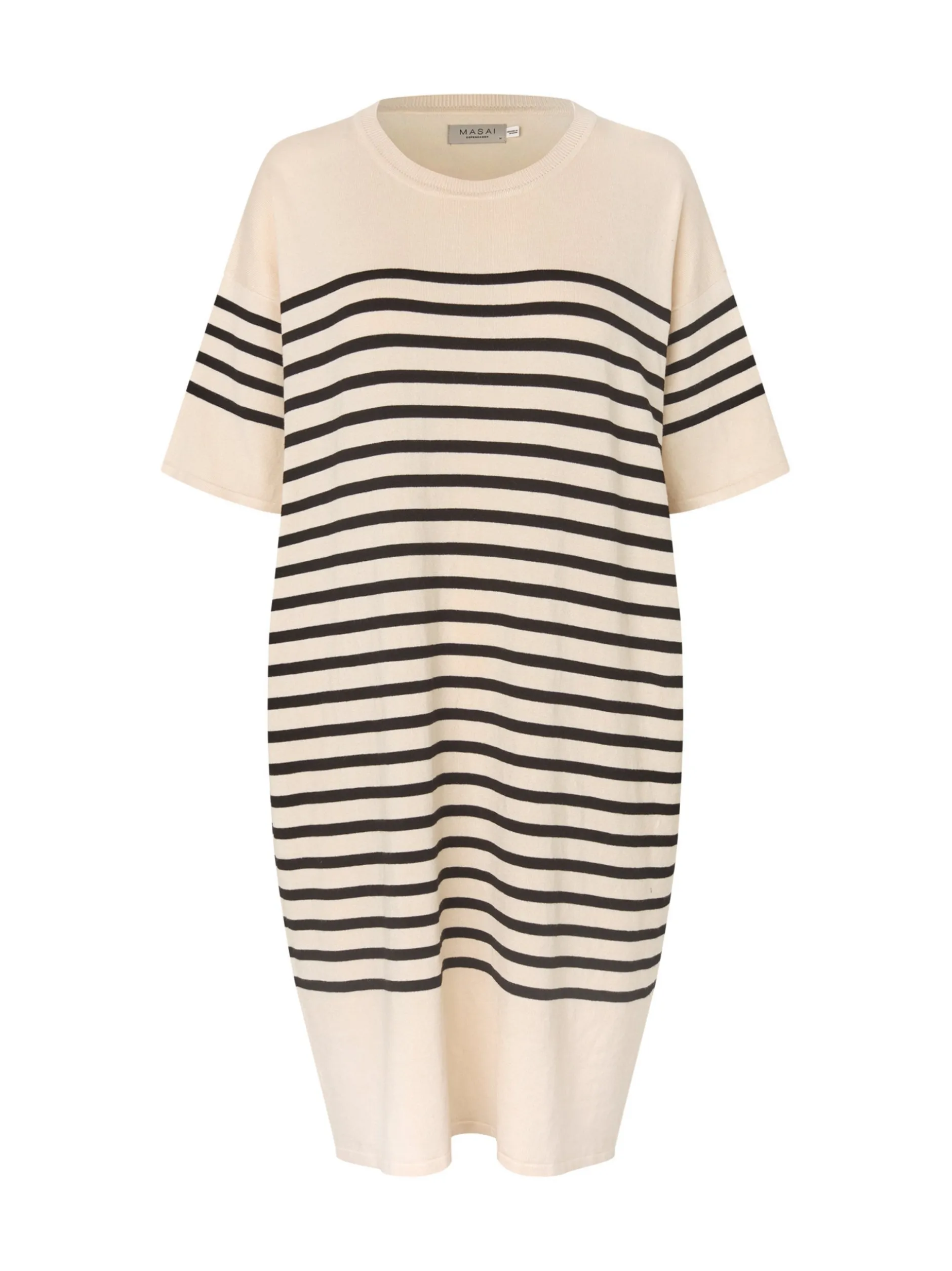 Masai Damen Midikleid in schwarz beige - Länge: midi