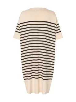Masai Damen Midikleid in schwarz beige - Länge: midi