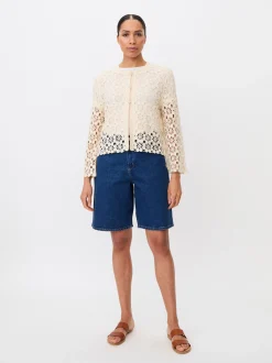 Masai Damen Strickcardigan in ecru - Ärmel: langarm