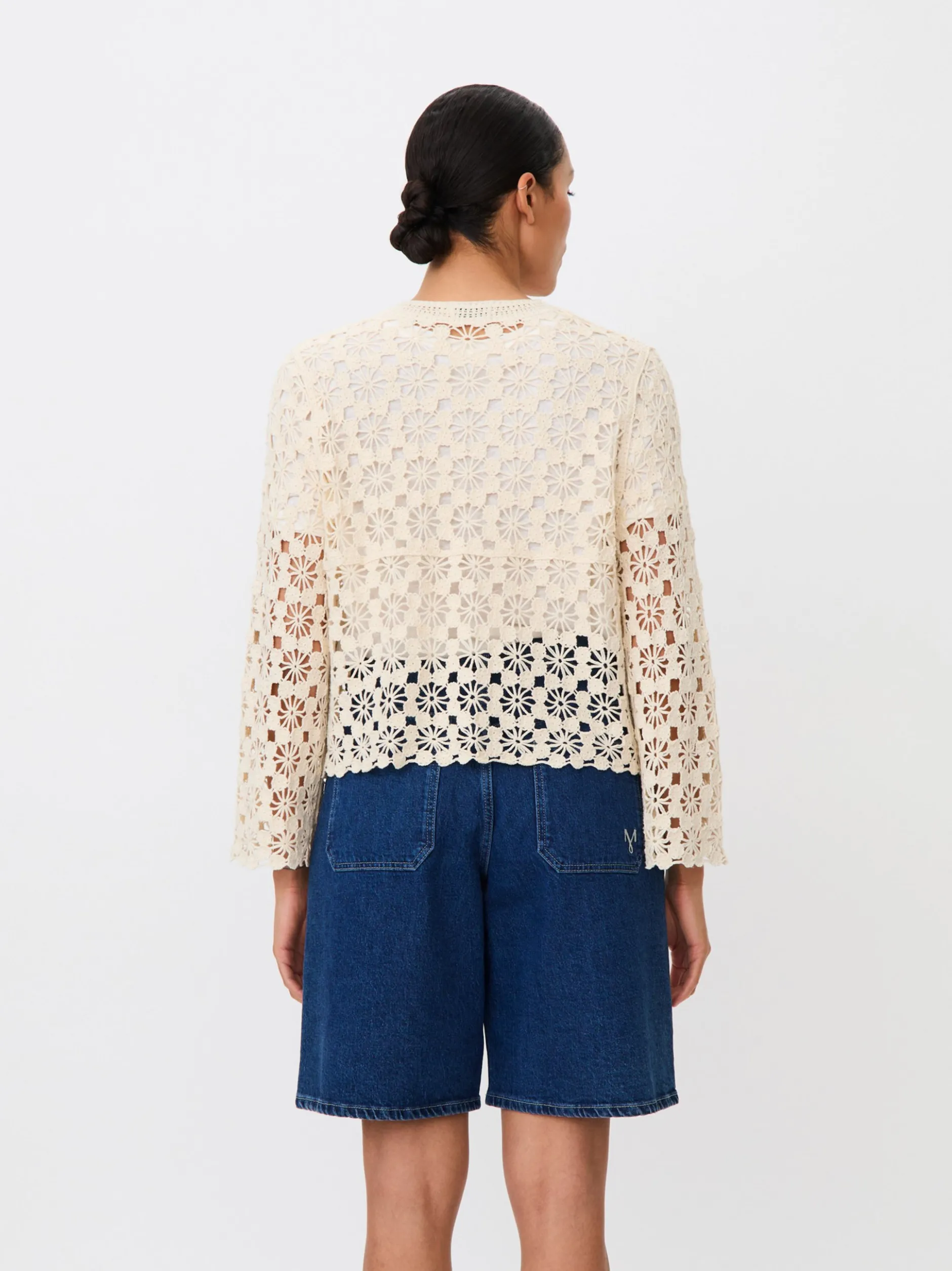 Masai Damen Strickcardigan in ecru - Ärmel: langarm