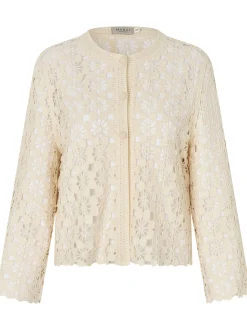 Masai Damen Strickcardigan in ecru - Ärmel: langarm
