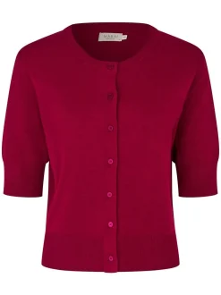 Masai Damen Strickjacke in himbeer - Ärmel: Halbarm