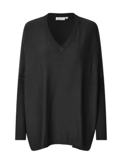 Masai Damen Strickpullover in schwarz - Ärmel: langarm