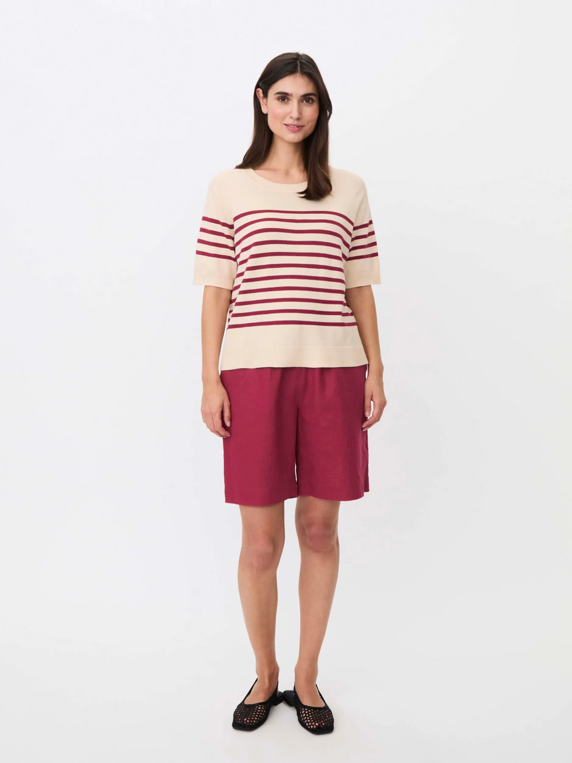 Masai Damen Strickshirt in rot - Ausschnitt: Rundhals