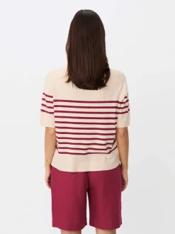 Masai Damen Strickshirt in rot - Ausschnitt: Rundhals