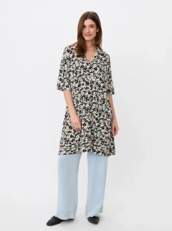 Masai Damen Tunika in schwarz beige - Länge: kurz