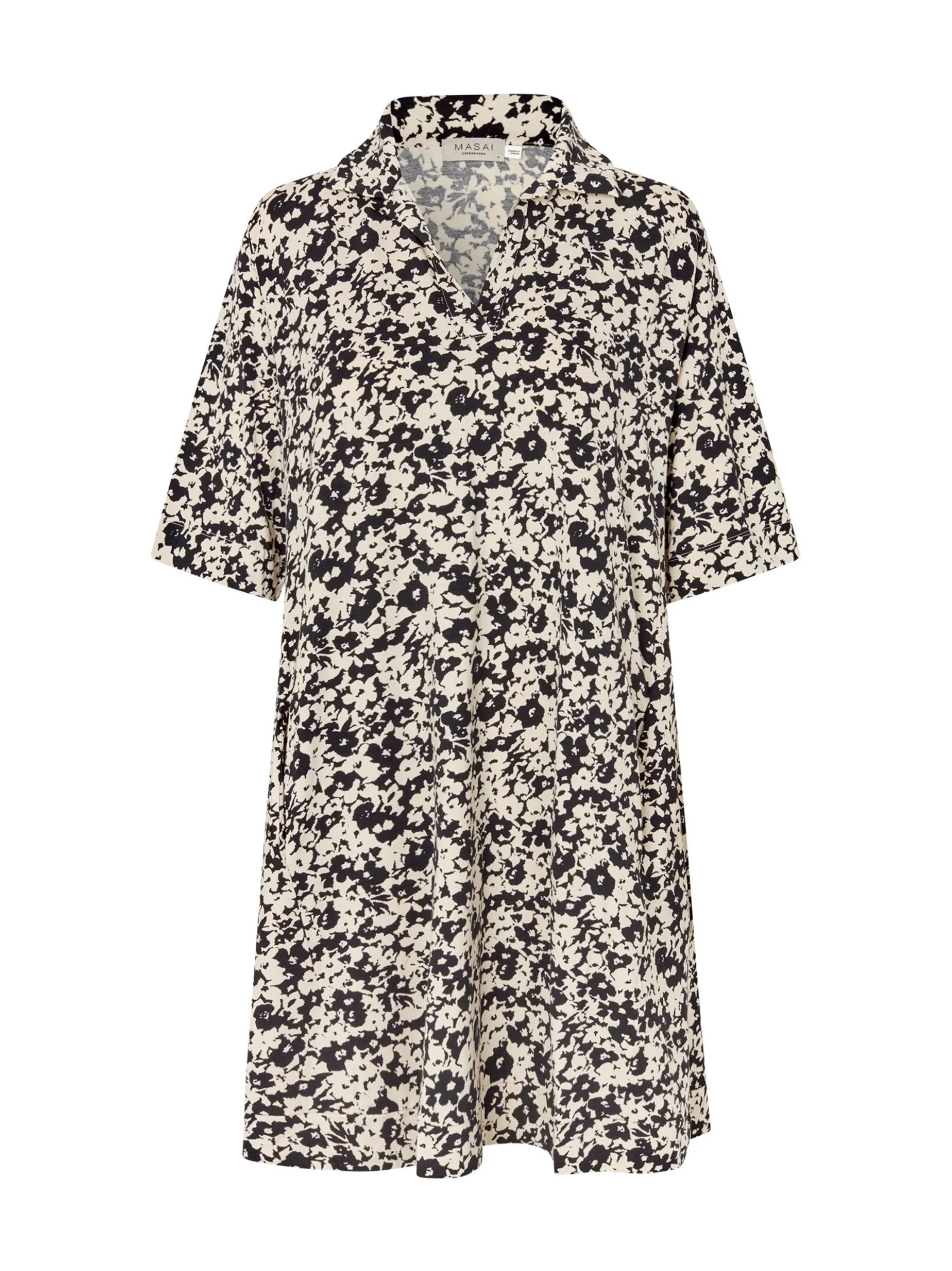 Masai Damen Tunika in schwarz beige - Länge: kurz