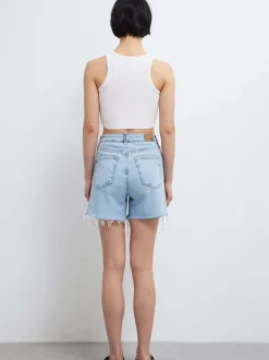 Mavi Damen Jeansshorts - Millie in light stone
