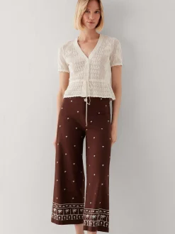 Mavi Damen Strickjacke in ecru - Ärmel: kurzarm