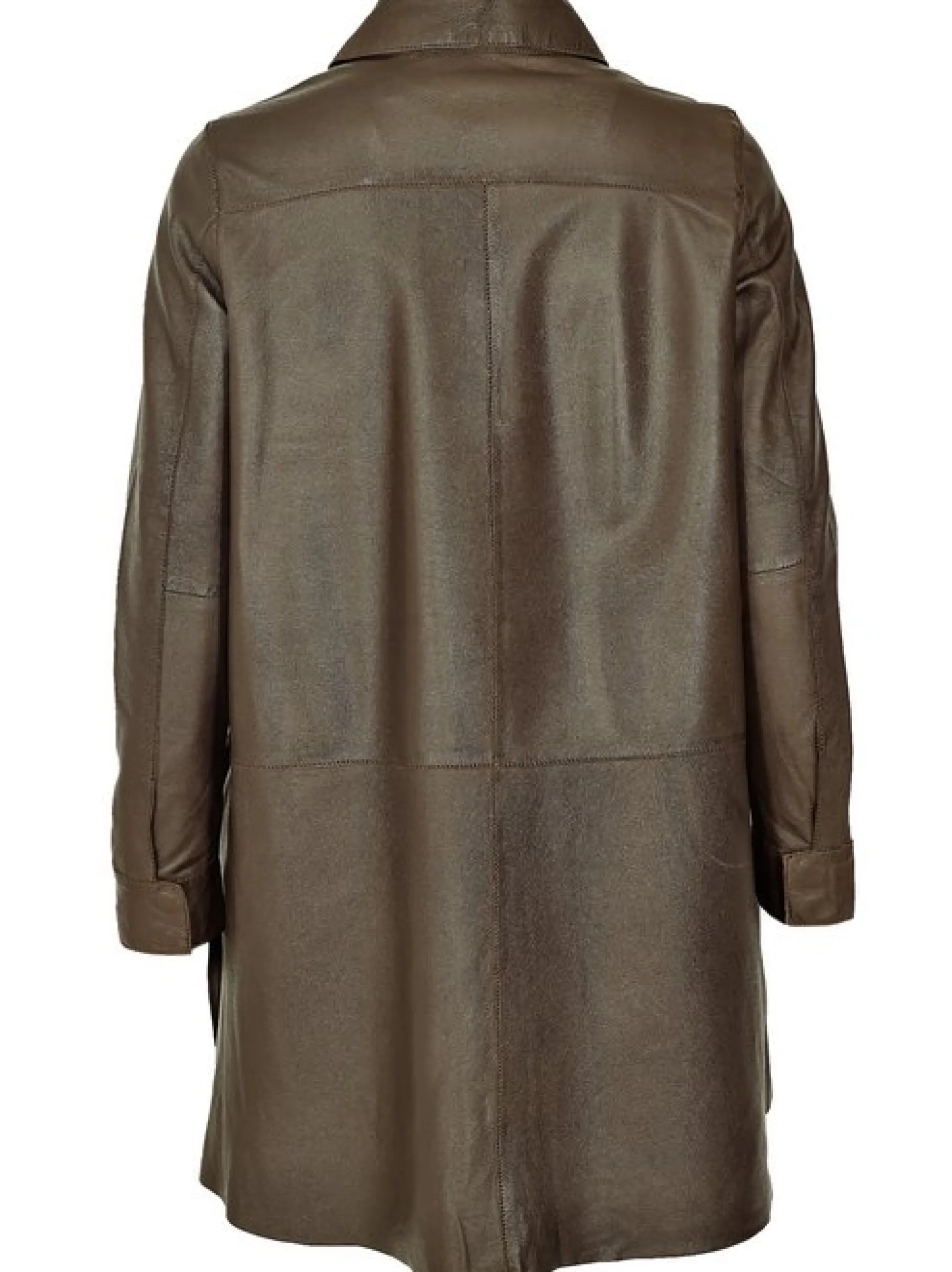 Maze Damen Hemdkleid aus Leder in braun