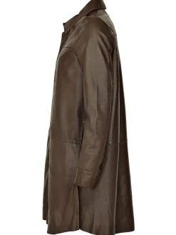 Maze Damen Hemdkleid aus Leder in braun