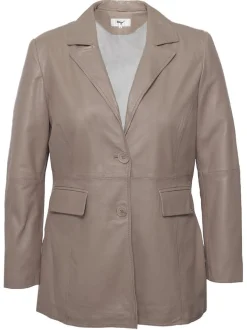 Maze Damen Leder Blazer in braun